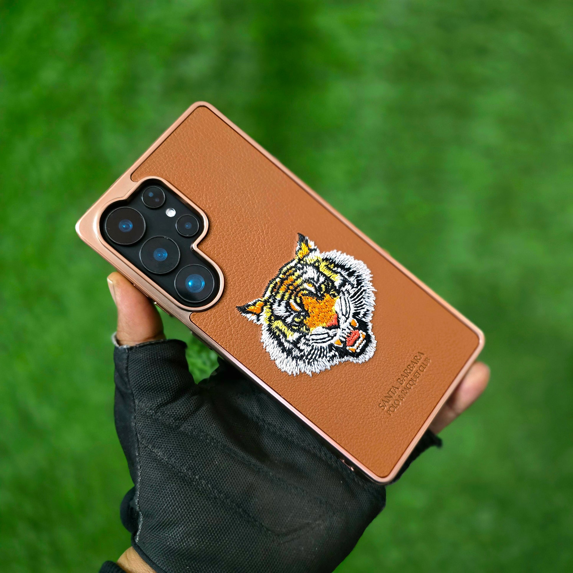 Samsung Galaxy S25 Ultra Santa Barbara Polo Racquet Club Savana Series 'Bengal Tiger' Leather Case - Brown