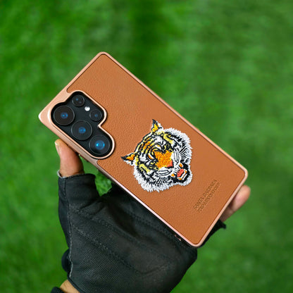 Samsung Galaxy S25 Ultra Santa Barbara Polo Racquet Club Savana Series 'Bengal Tiger' Leather Case - Brown