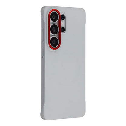 Samsung Galaxy S26 Ultra Leather case, x-level Frameless Noble Series PC + Metal Camera Protection Case with Magsafe - Grey