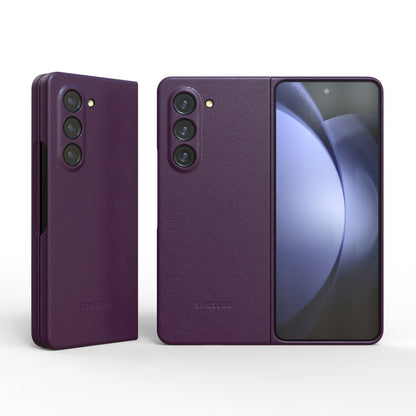 Samsung Galaxy Z Fold 5 Leather Case - Purple