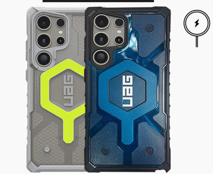 Samsung Galaxy S24 Ultra UAG Magsafe Case, Pathfinder Clear Rugged Featherlight Shockproof Protective - Blue