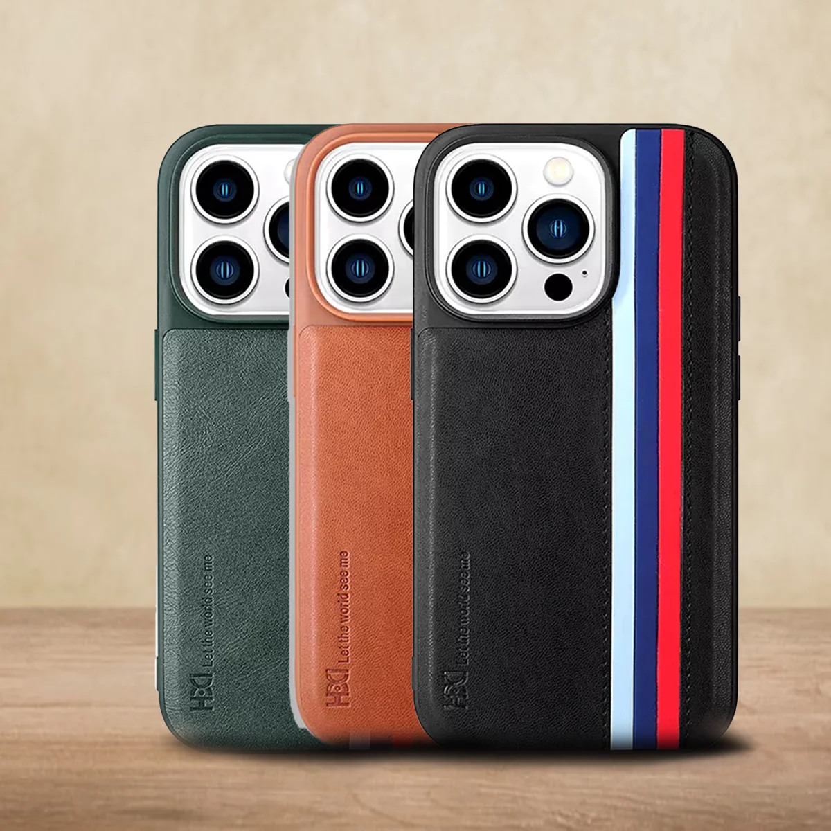 iPhone 14 Pro HBD Tri Stripes Leather Case