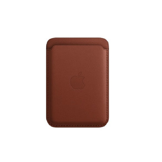 iPhone 15 Pro Faux Leather Wallet Magsafe With Logo- Umber