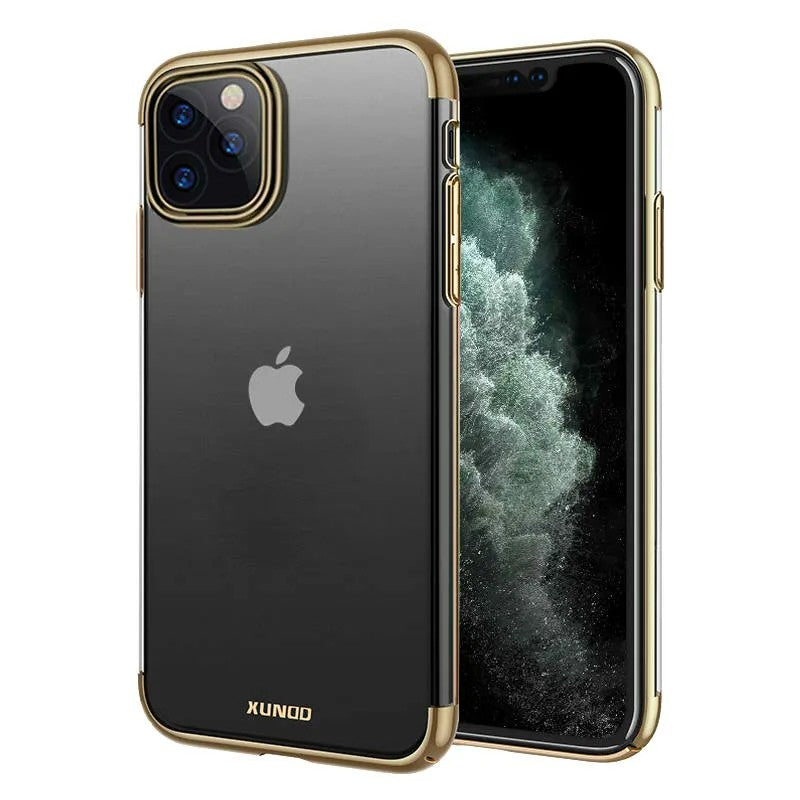 iPhone 15 Pro Max XUNDD Jazz 2 Series Luxurious Electroplated Shockproof Clear Case-Gold