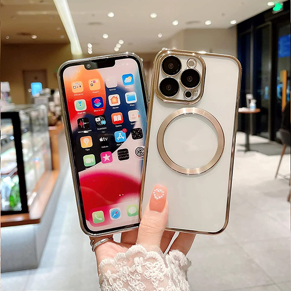 iPhone 13 Pro Max Transparent Electroplating Case with Camera Protection