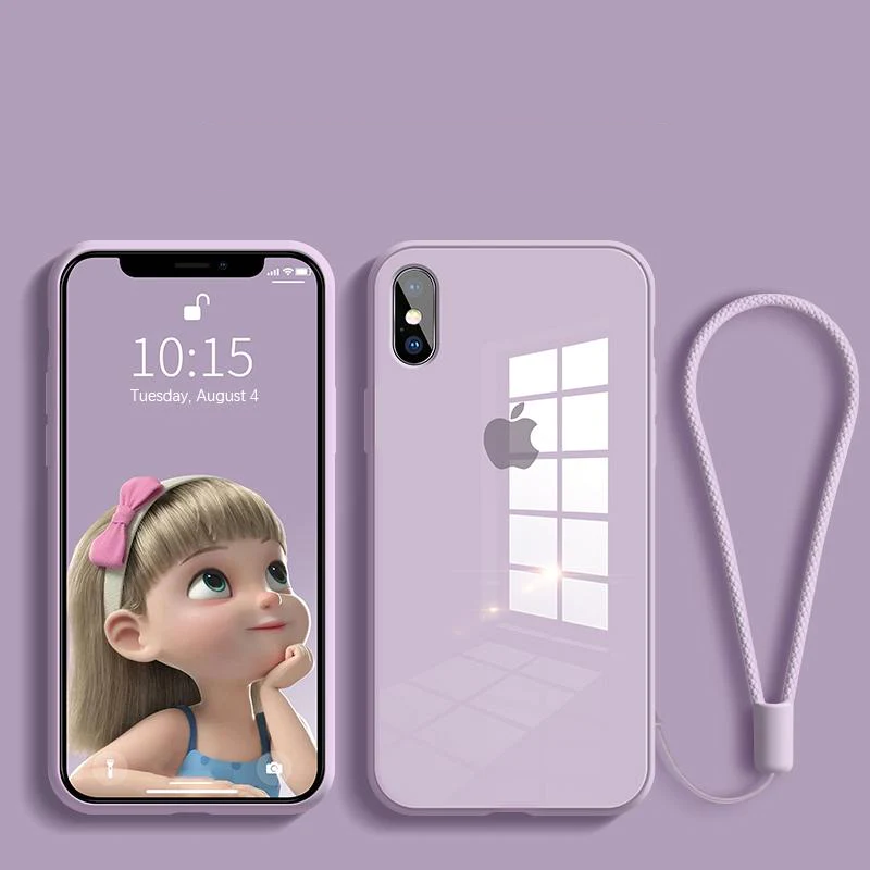 iPhone Xs Max Glass Case with Logo and Camera Protection