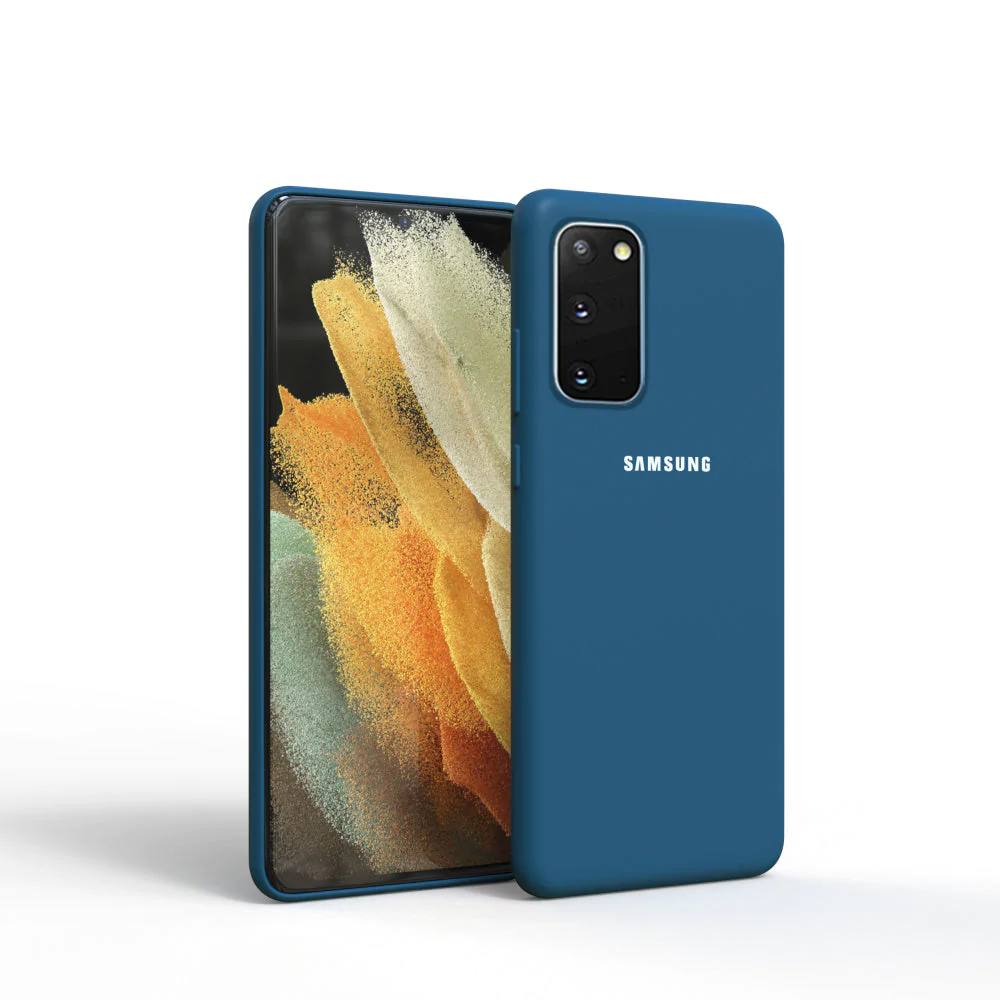 Samsung Galaxy S20 Silicon Case Liquid Silicon Inner Fabric with Logo
