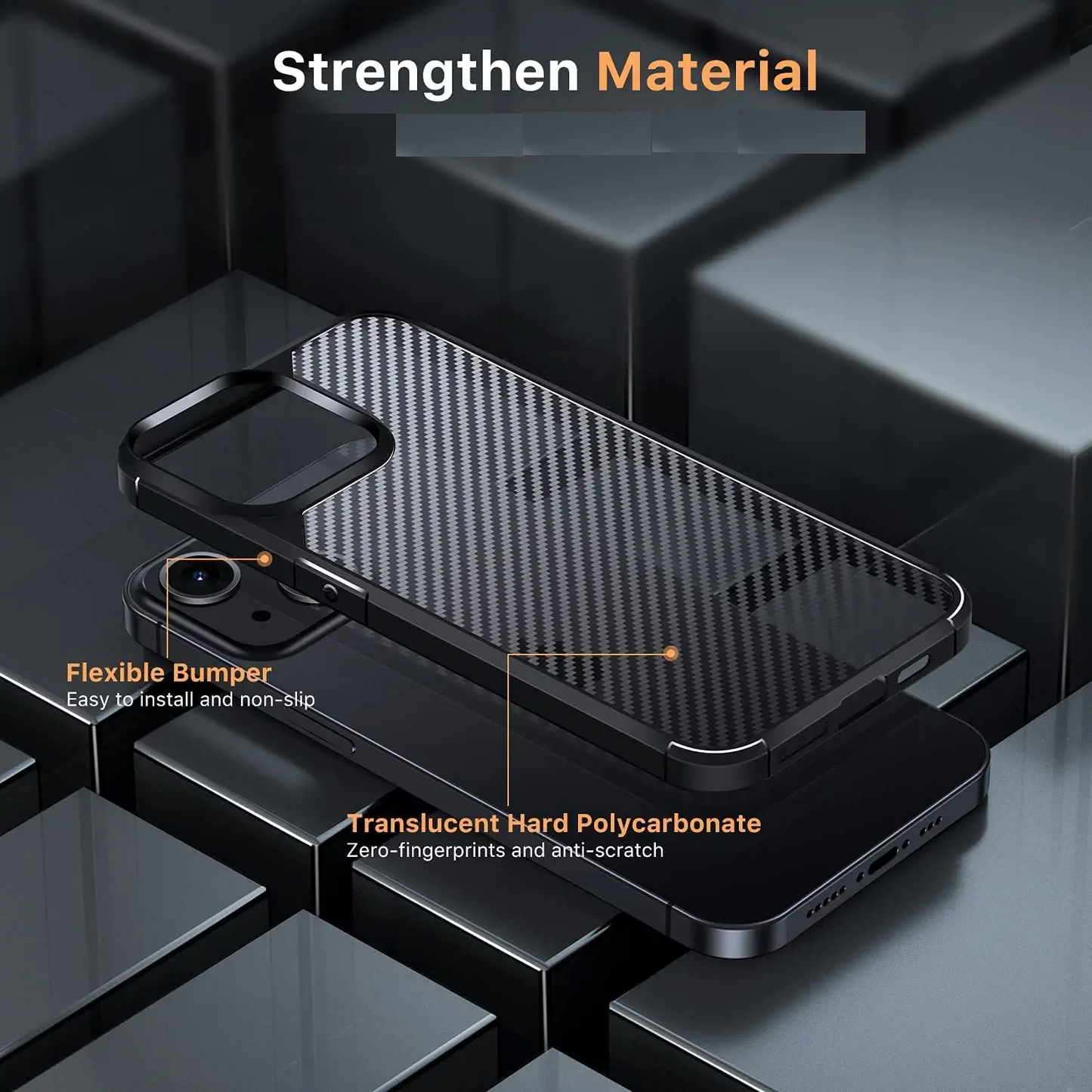 iPhone 13 Carbonfiber Transparent Hybrid Shockproof Case