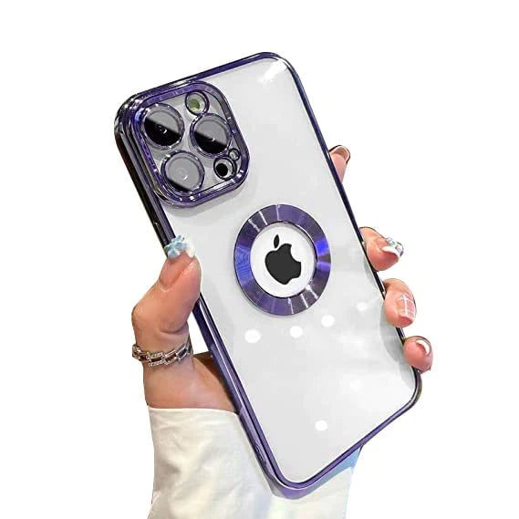 iPhone 14 Pro Transparent Electroplating Case with Camera Protection