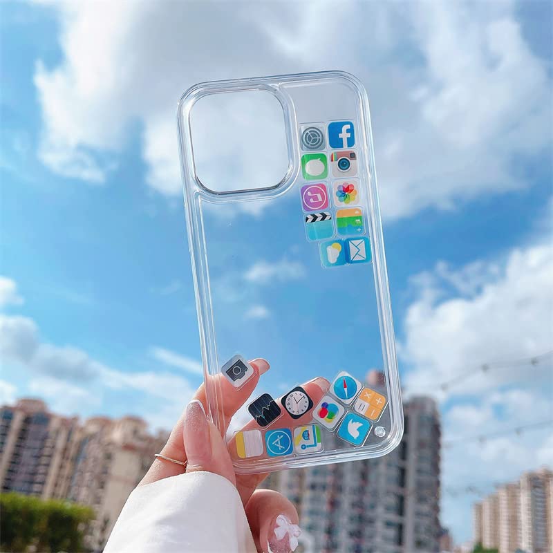 iPhone 14 Pro Floating App Quick Sand Case-Transparent