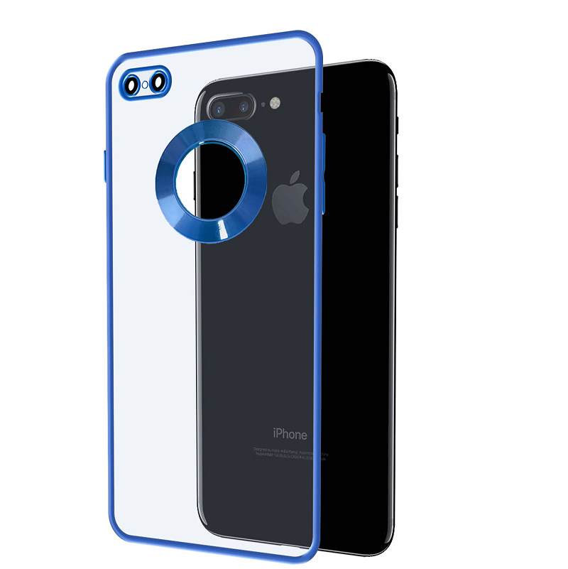 iPhone 6 Plus / 6s Plus Transparent Electroplating Case with Camera Protection - Blue