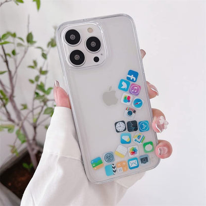 iPhone 12 Pro Max Floating App Quick Sand Case-Transparent