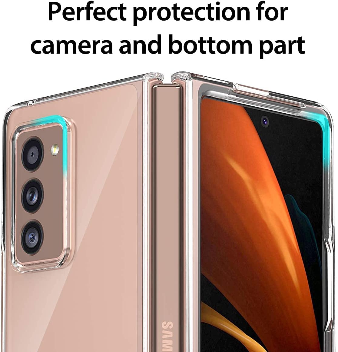 Samsung Galaxy Z Fold 2 Transparent Case with Bumper Camera Protection - Transparent