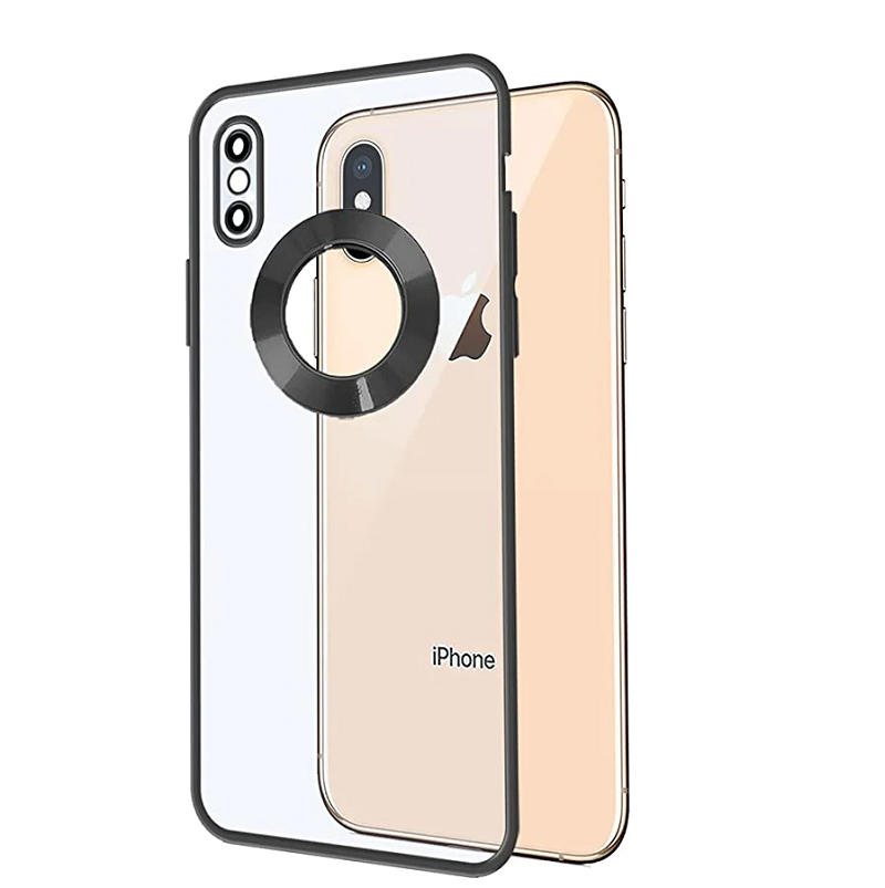 iPhone X/Xs Transparent Electroplating Case with Camera Protection - Black