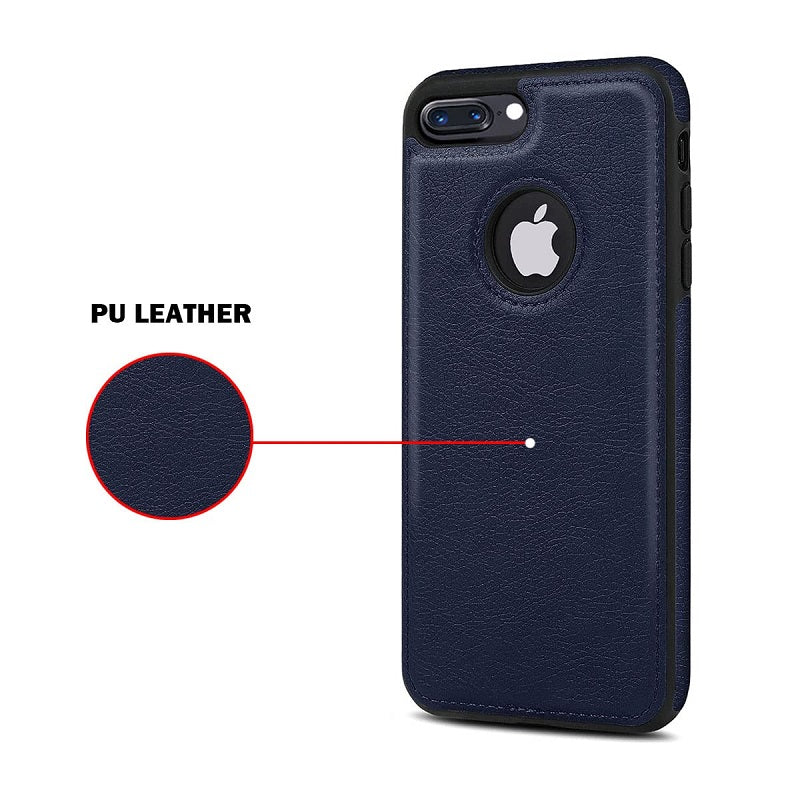 iPhone 7 Plus Original PU Leather Case Classic Luxury Elegant with Logo Cut - Blue