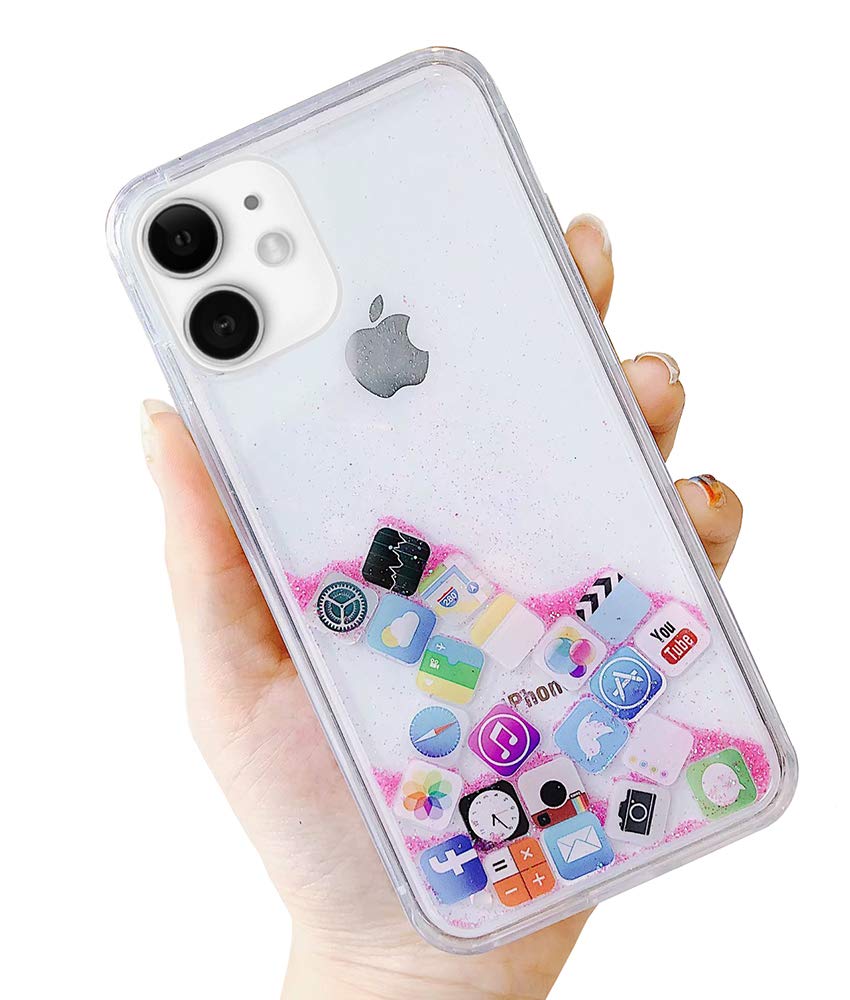 iPhone 12 Floating App Quick Sand Case-Transparent