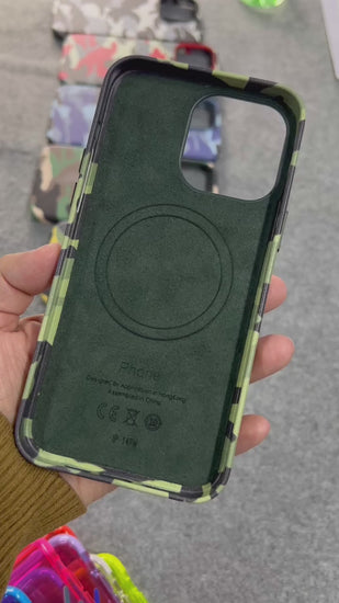 iPhone 14 Pro Max Imported Army P.U Leather Case