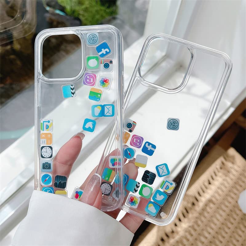 iPhone 14 Plus Floating App Quick Sand Case-Transparent
