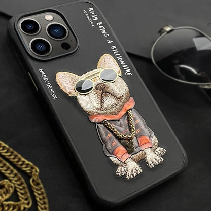 iPhone 14 Pro Nimmy 3D Embroided Swag Dog Back Case Cover