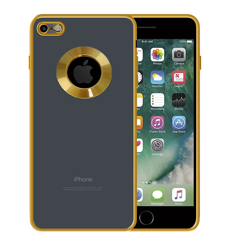 iPhone 7/8 Transparent Electroplating Case with Camera Protection - Gold