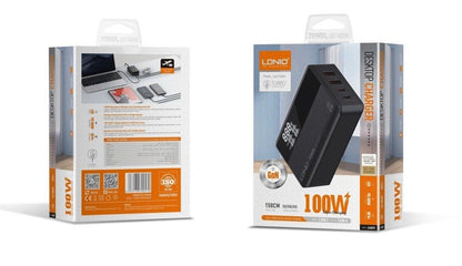 LDNIO 100W PD Super Fast Charger Black with LED Display