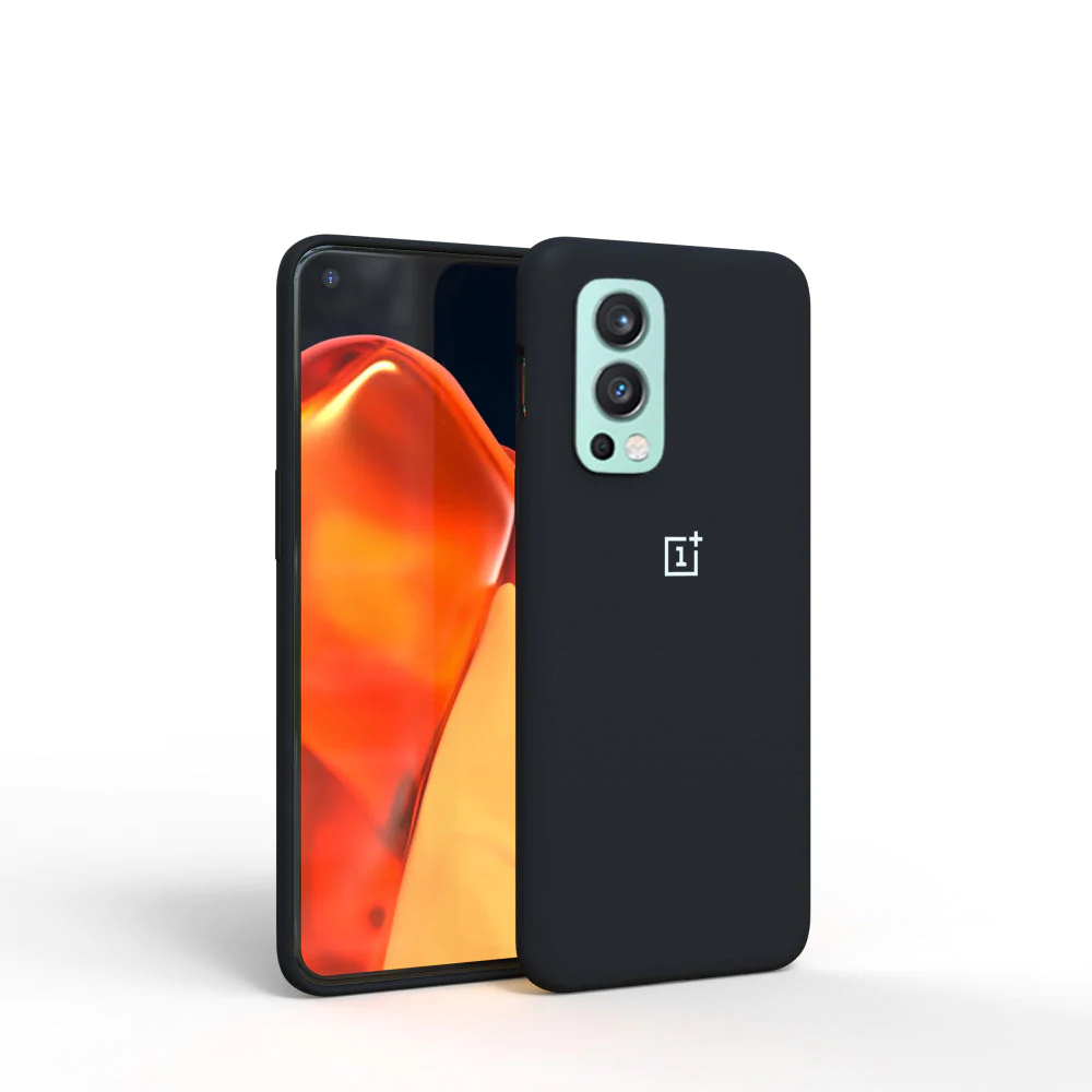 OnePlus Nord 2 Silicon Case Liquid Silicon Inner Fabric with Logo