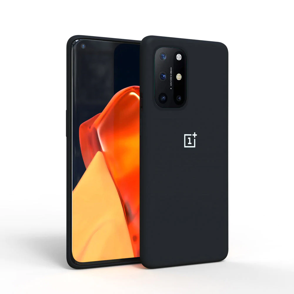 OnePlus 8T Silicon Case Liquid Silicon Inner Fabric with Logo