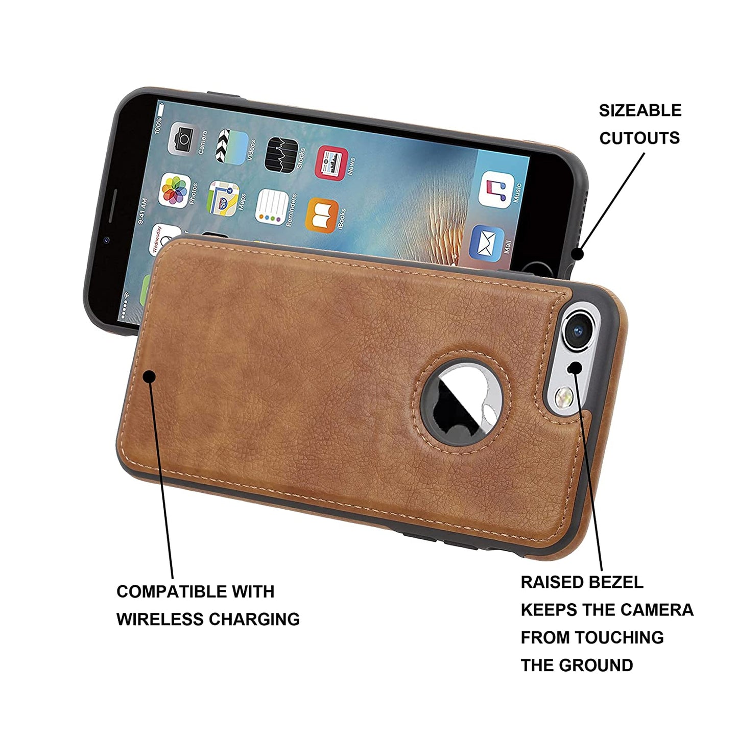 iPhone 6 Original PU Leather Case Classic Luxury Elegant with Logo Cut - Brown