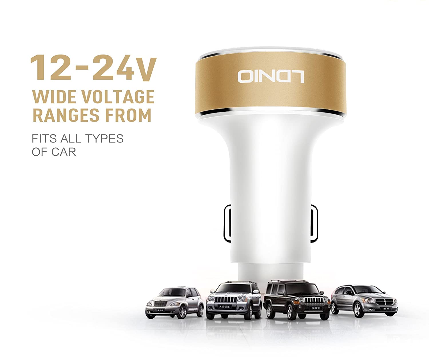 LDNIO 3 USB Port Universal Charging Car Charger For Mobile Phone 5V/5.1A Adapter