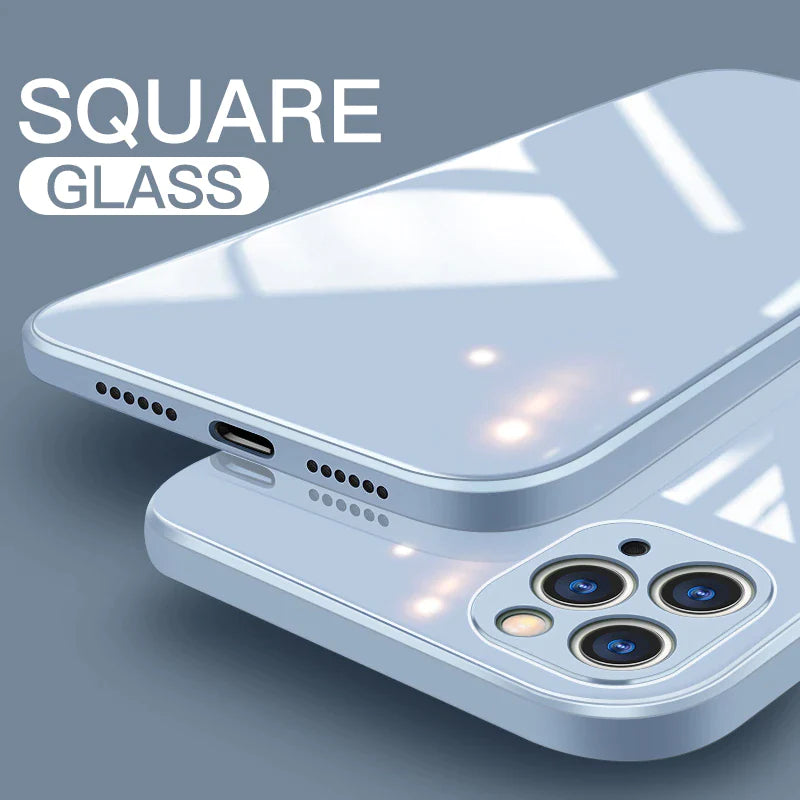 iPhone 13 Pro Max Glass Case with Logo and Camera Protection
