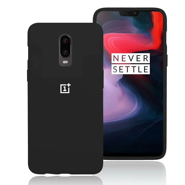 OnePlus 6T Silicon Case Liquid Silicon Inner Fabric with Logo