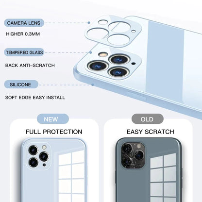 iPhone 13 Pro Max Glass Case with Logo and Camera Protection