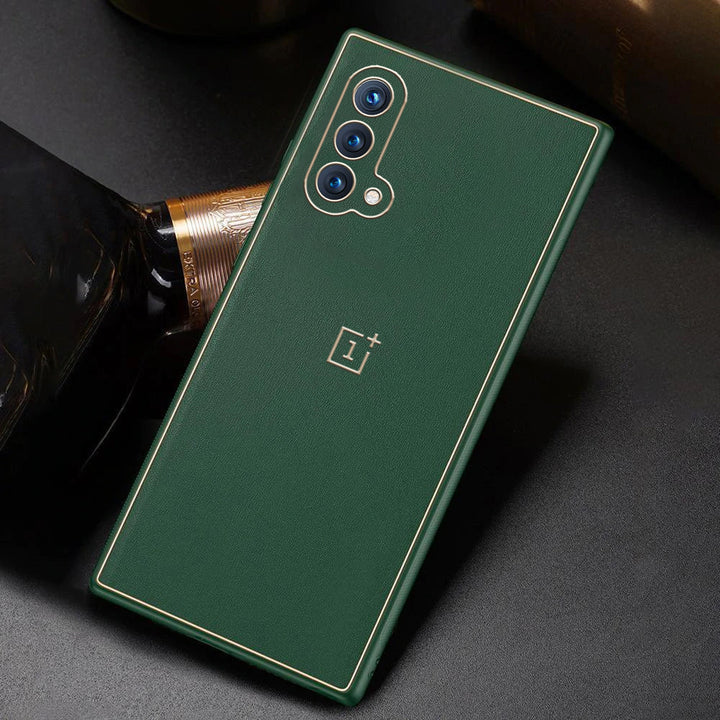 OnePlus Nord Ce 5G Luxurious Leather Case With Gold Plated with Logo