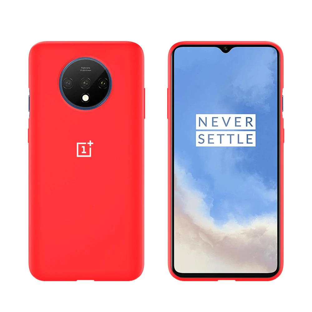 OnePlus 7T Silicon Case Liquid Silicon Inner Fabric with Logo