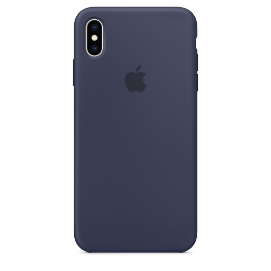 iPhone Xs Max Original Liquid Silicon Case with Logo - Dark Blue