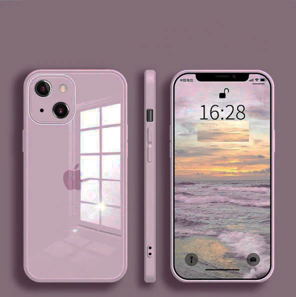 iPhone 12 Pro Max Glass Case with Logo and Camera Protection