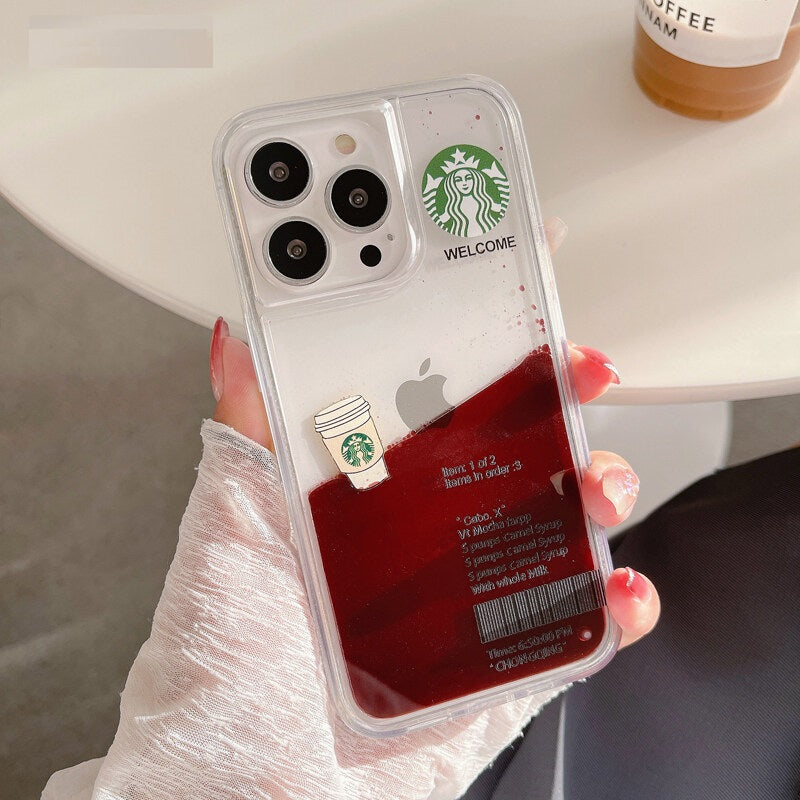 iPhone 12 Pro Transparent Starbucks Case with Floating Cup