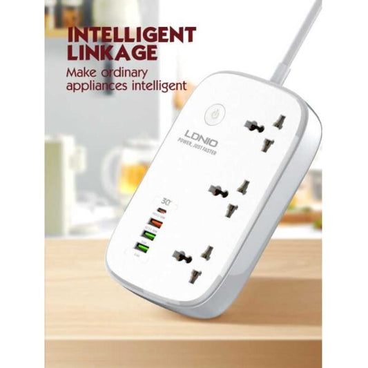 LDNIO WIFI Smart Universal Power Strip 3 Outlets+1 PD+1QC 3.0 + 2 Auto-ID High Output