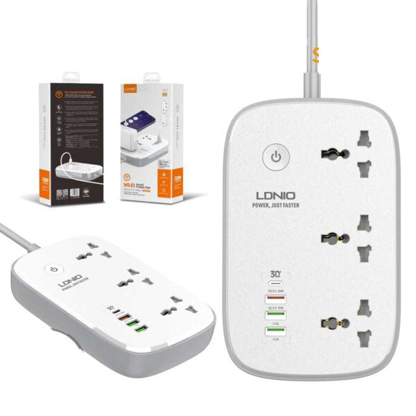 LDNIO Wifi Power Strip UK APP control power meter function 100-250V Tuya Smart works with Alexa
