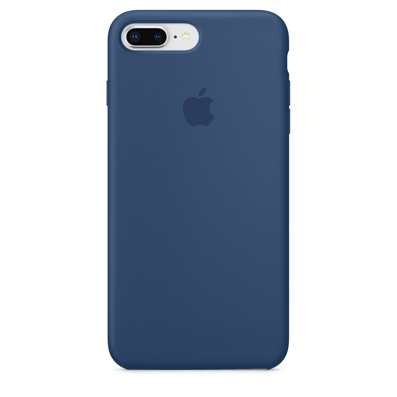 iPhone 7 Plus/8 Plus Original Liquid Silicon Case with Logo - Navy Blue