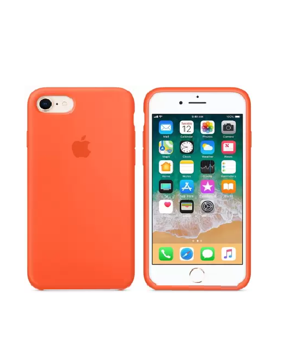 iPhone 7/8 Original Liquid Silicon Case with Logo - Orange