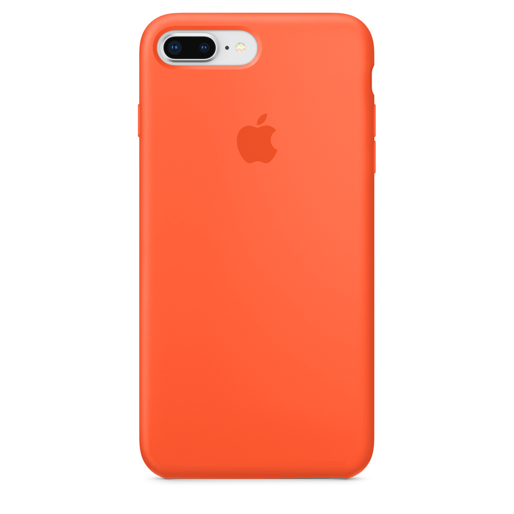 iPhone 7 Plus/8 Plus Original Liquid Silicon Case with Logo - Orange