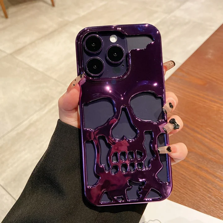 iPhone 14 Pro Max Hollow Skull Design Case