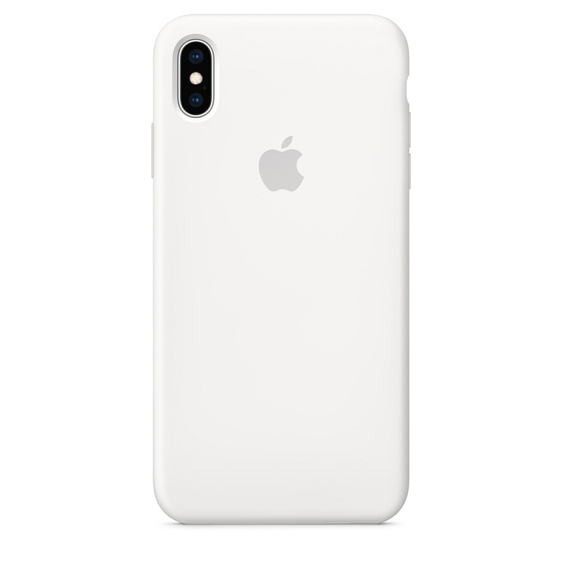 iPhone Xs Max Original Liquid Silicon Case with Logo - White
