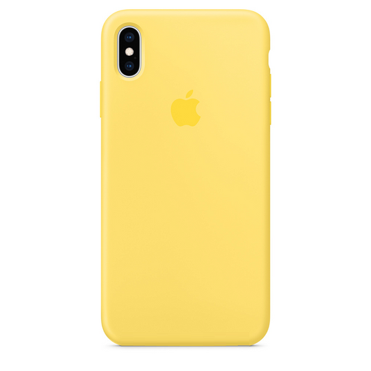 iPhone Xs Max Original Liquid Silicon Case with Logo - Yellow