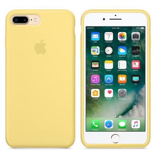 iPhone 7 Plus/8 Plus Original Liquid Silicon Case with Logo - Yellow